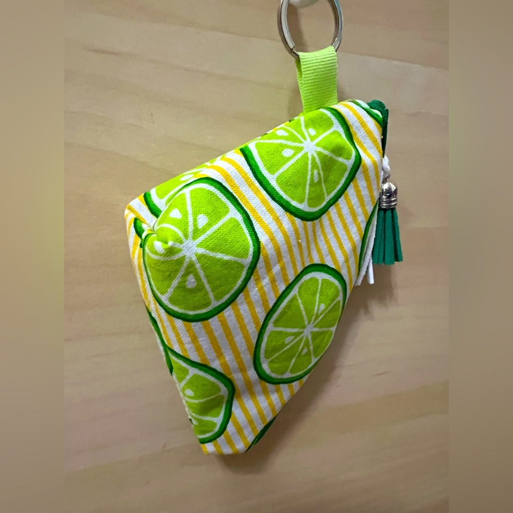 Handmade by me lime zip coin purse